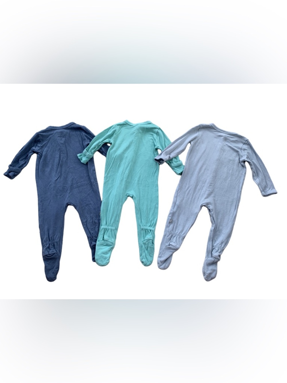 Kyte Baby Size 0-3 and 3-6 Months Blue Grey Teal Bamboo Sleeper Pajamas Bundle - Picture 2 of 11